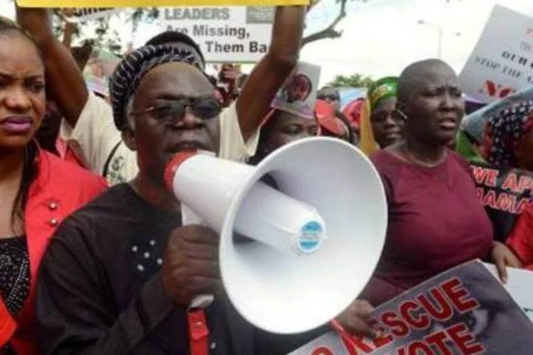 Protesto contra o grupo islamita nigeriano Boko Haram: com tom mais ousado, a ONU advertiu ao grupo islâmico que sequestro pode ser um crime contra a Humanidade (AFP)
