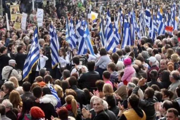 A manifestação é o primeiro protesto desde a troca de governo na Grécia (Sakis Mitrolidis/AFP)
