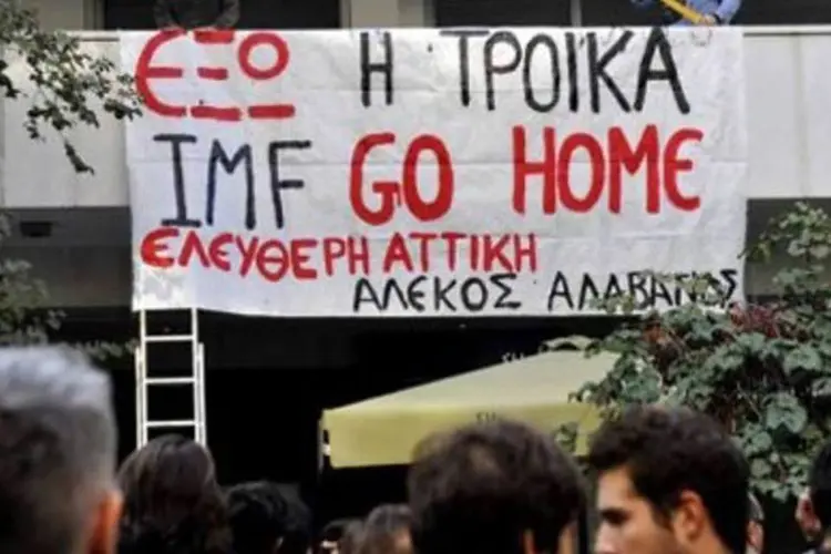 A Grécia recebeu empréstimos da UE e do FMI (Louisa Gouliamaki/AFP)