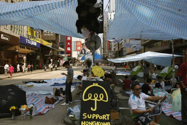 Protesto em Hong Kong: líderes afirmam que movimento está longe de ter sido derrotado (Bobby Yip/Reuters)