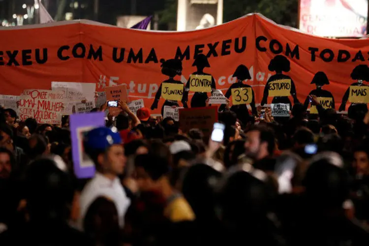 Protesto contra o machismo e o estupro na Avenida Paulista (Paulo Whitaker/Reuters)