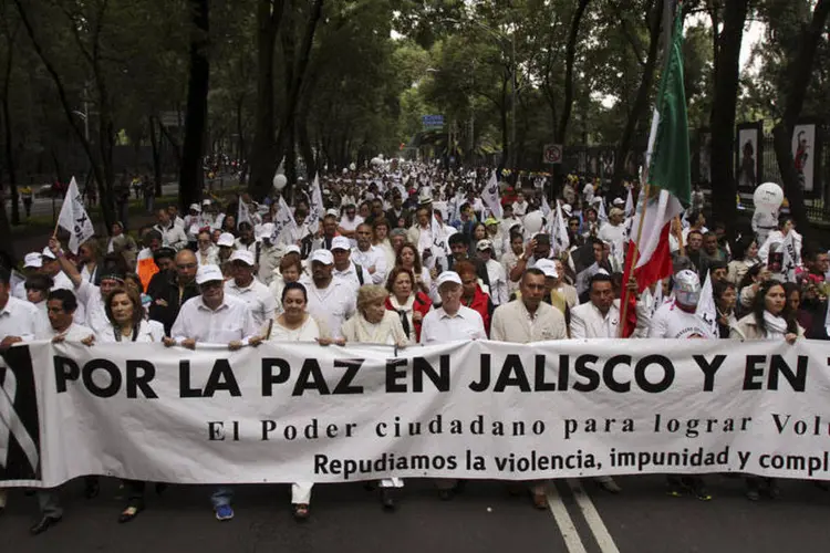 Milhares de pessoas marcharam contra a criminalidade no México (REUTERS/Ginnette Riquelme)