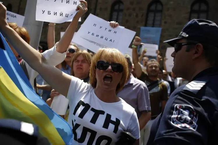 Protesto contra Vladimir Putin: polícia deteve mais de 400 pessoas e diversos policiais ficaram feridos nos confrontos em 2012 (Stoyan Nenov/Reuters)