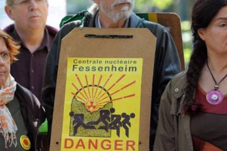Protesto pelo fechamento da usina nuclear de Fessenheim, no nordeste da França (Frederick Florin/AFP)