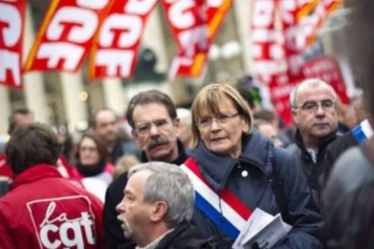 Em outubro, sindicatos franceses protestaram contra reforma pensionista (Lionel Bonaventure/AFP)