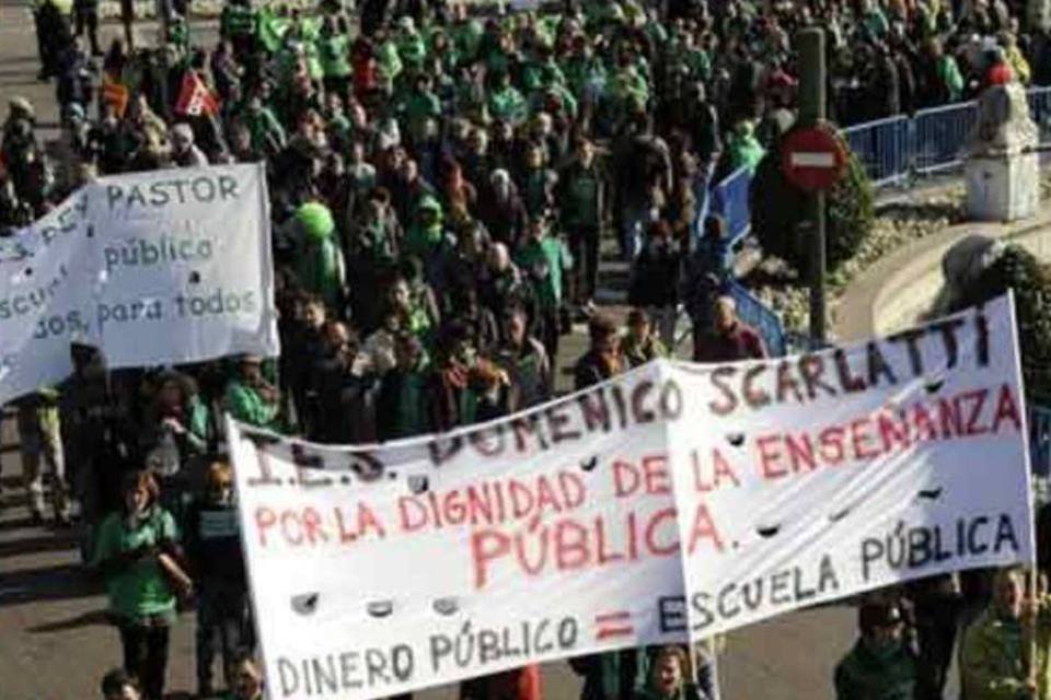 Protestos em Madri contra cortes na educação