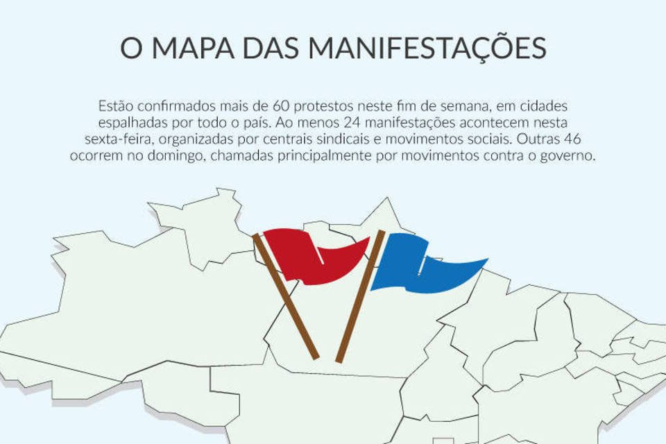 País tem mais de 60 protestos a partir de hoje; veja o mapa