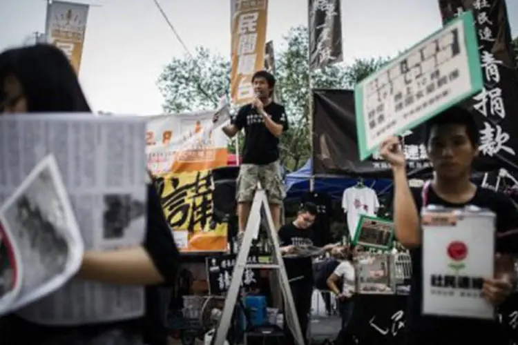 Ativistas preparam manifestação em Hong Kong
 (Philippe Lopez/AFP)