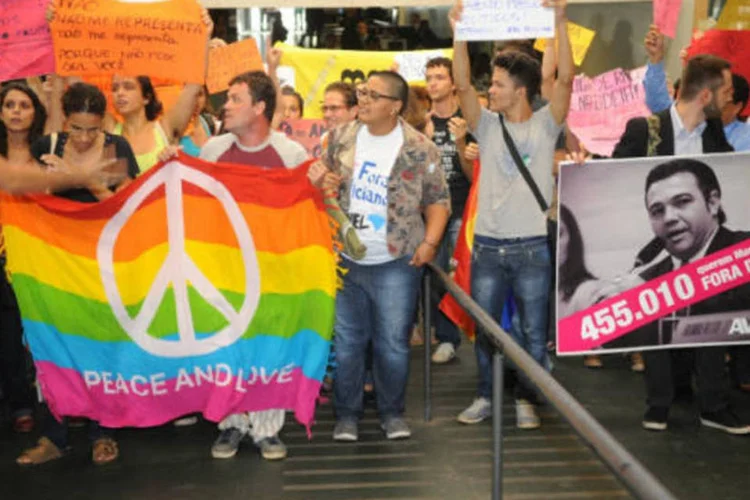 Marco Feliciano: na semana passada, manisfestantes também pediram a saída do deputado Marco Feliciano (PSC-SP) da Comissão de Direitos Humanos da Câmara. ( José Cruz/ABr)