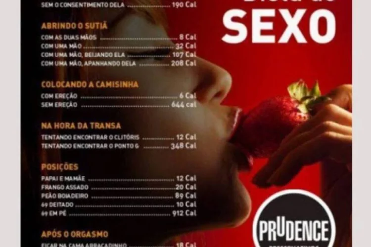 Prudence: 'Intenção era contar de forma divertida quantas calorias um casal pode perder durante uma relação sexual" (Divulgação)