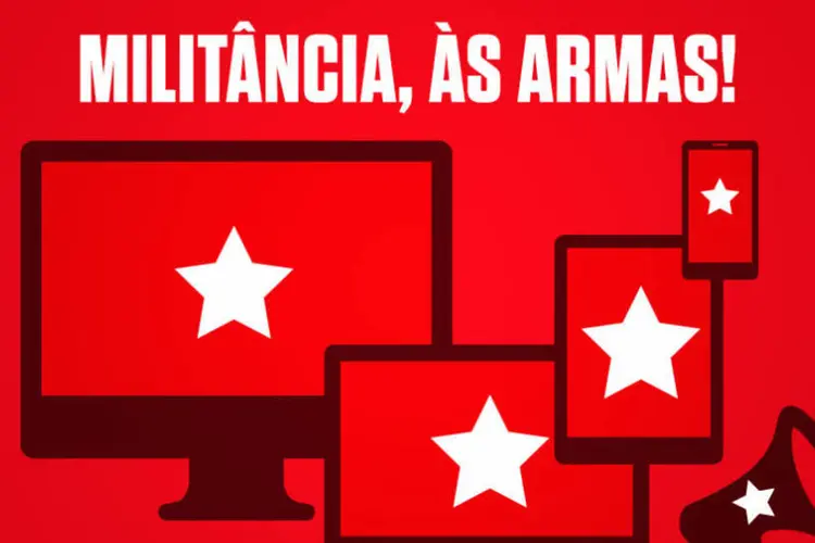Mensagem do PT: publicação fez referência a atos pedindo impeachment de Dilma e intervenção militar (Reprodução/Facebook/Partido dos Trabalhadores)