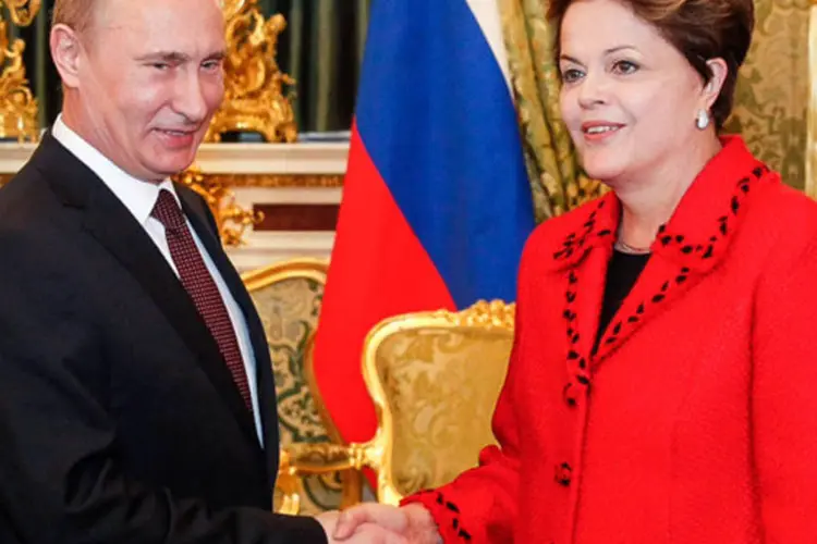 
	Dilma durante encontro privado com o presidente russo, Vladimir Putin: a troca comercial &eacute; de US$ 7 bilh&otilde;es hoje
 (Roberto Stuckert Filho/PR)