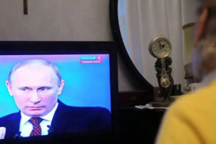 O premier russo fez as declarações durante uma entrevista exibida o vivo na televisão russa
 (Andrey Smirnov/AFP)