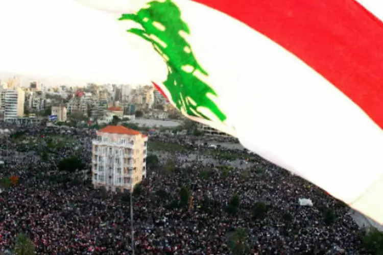 Bandeira do Líbano (WAEL LADKI / Bloomberg/Bloomberg)
