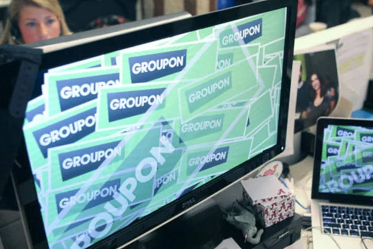 Sede do Groupon: companhia teve um resultado melhor que o esperado por analistas no segundo trimestre (Tim Boyle/Bloomberg)