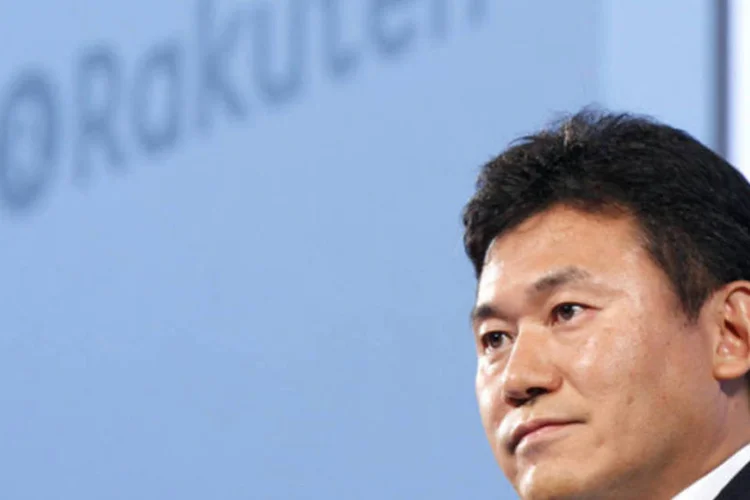 Hiroshi Mikitani, CEO da Rakuten, durante conferência de imprensa em Tóquio, Japão (Kiyoshi Ota/Bloomberg)