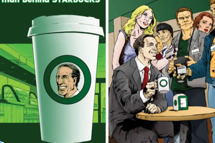 Howard Schultz, o CEO e presidente do conselho administrativo da Starbucks virou protagonista de história em quadrinhos que retrata sua trajetória de sucesso (Divulgação)
