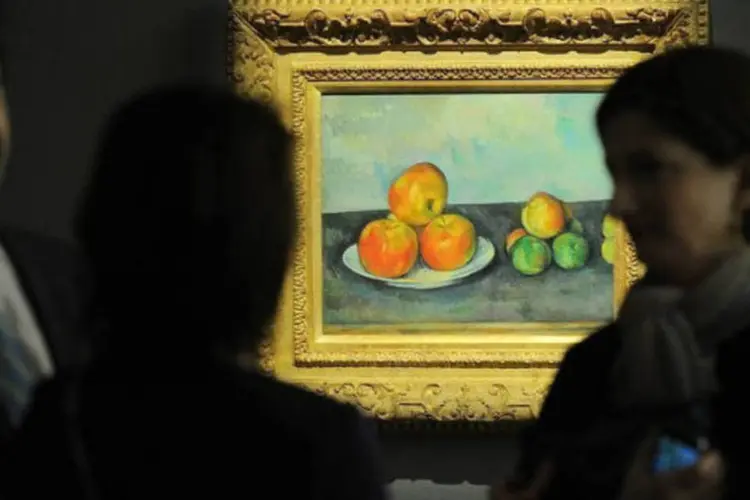 
	O quadro &quot;Les Pommes&quot;, de Paul Cezanne, &eacute; exibido na Casa Sotheby&#39;s, em Nova York
 (AFP / Emmanuel Dunand)