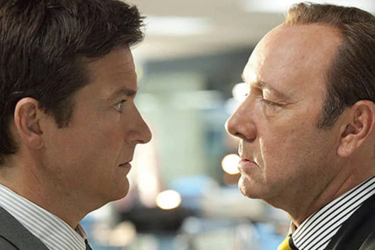 
	Nick Hendricks (interpretado por Jason Bateman) e o chefe Dave Harken (Kevin Spacey) no filme &quot;Quero Matar Meu Chefe&quot;
 (Divulgação)