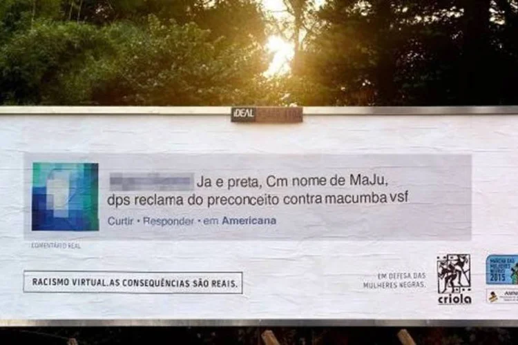 
	Coment&aacute;rio racista direcionado &agrave; jornalista Maria J&uacute;lia Coutinho
 (Divulgação/racismovirtual.com)