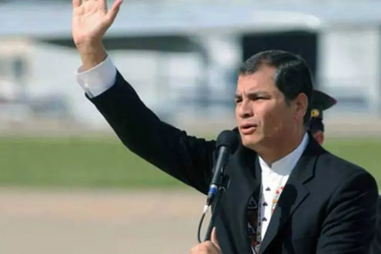 
	Rafael Correa, presidente do Equador: n&atilde;o est&aacute; claro como Assange poderia viajar ao Equador caso o asilo for concedido
 (Telám/AGÊNCIA BRASIL)