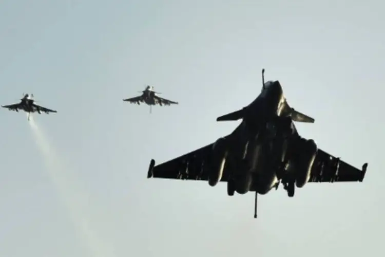 
	Rafales s&atilde;o vistos durante opera&ccedil;&otilde;es na S&iacute;ria e no Iraque
 (ANNE-CHRISTINE POUJOULAT/AFP)