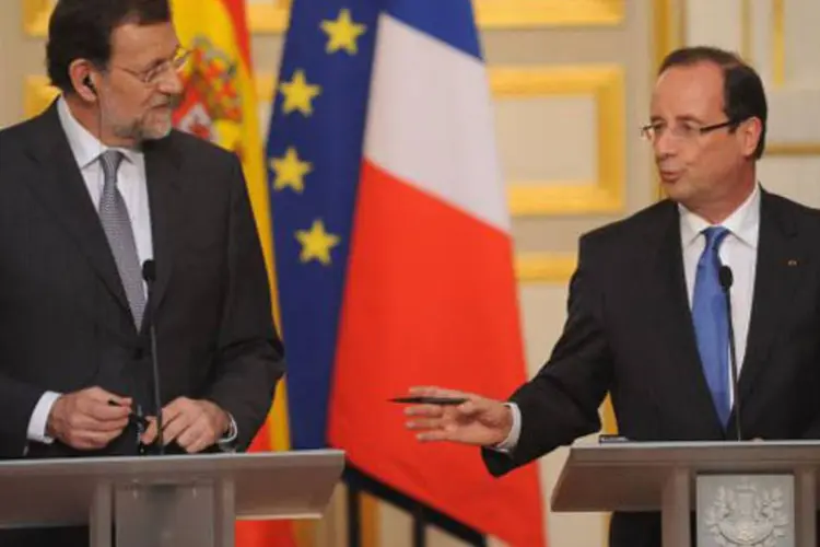 Rajoy e Hollande, da França: muitos duvidam que Rajoy consiga influenciar seus pares da União Europeia (Getty Images)