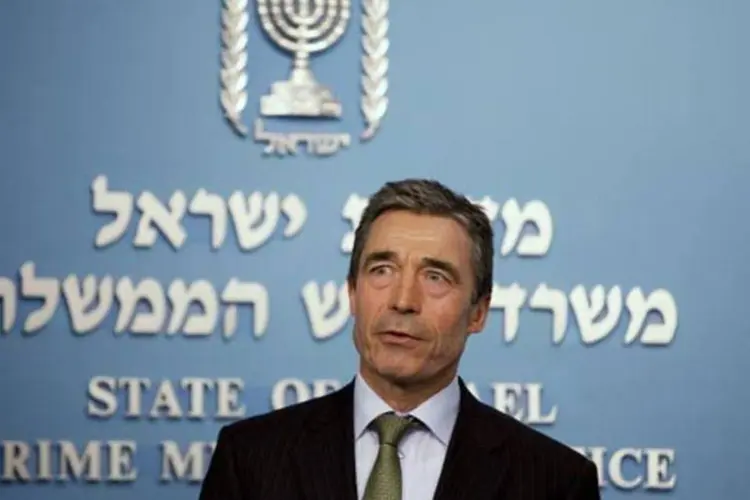 Rasmussen, secretário-geral da Otan: "vamos buscar aplicar o embargo de armas" (Uriel Sinai/Getty Images)