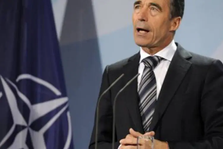 O chefe da Otan, Anders Fogh Rasmussen: pressão contra o Irã (Odd Andersen/AFP)