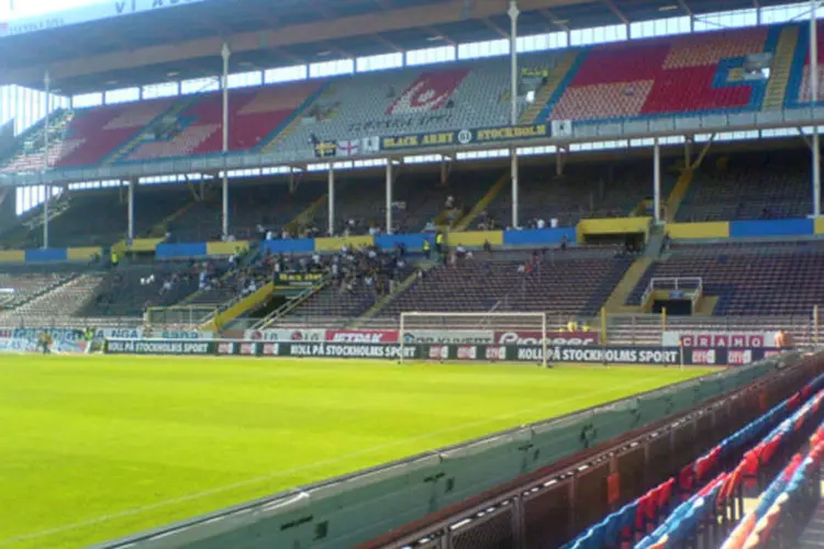 O estádio de Rasunda: a última partida da seleção sueca no Rasunda em agosto passado foi também contra o Brasil, e terminou com vitória brasileira por 3 a 0 (911029/ Wikimedia Commons)