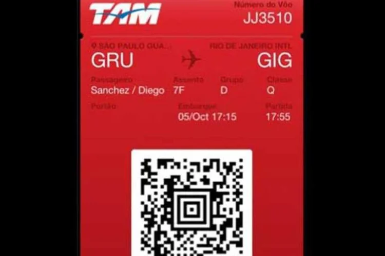 
	TAM no Passbook do iOS: ao fazer o check-in pelo celular, o passageiro recebe um e-mail com o cart&atilde;o eletr&ocirc;nico de embarque
 (Reprodução)
