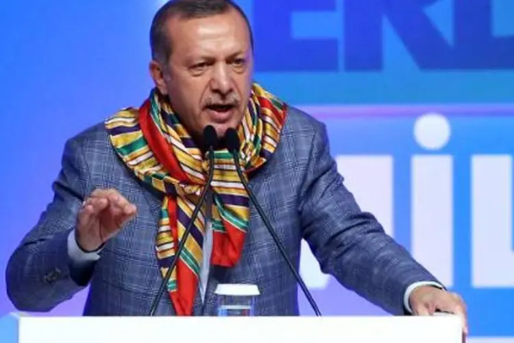 Erdogan: presidente turco "passou dos limites", segundo ministro alemão (Adem Altan/AFP)