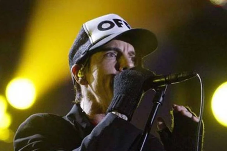 Anthony Kiedis, vocalista da banda Red Hot Chili Peppers durante show no palco Mundo, no segundo dia do Rock in Rio, 24/09/11  (Wagner Meier/Fotoarena)