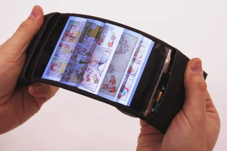 
	ReFlex: o smartphone tem um sensor de flex&atilde;o e um acionador t&aacute;til
 (Reprodução/YouTube)