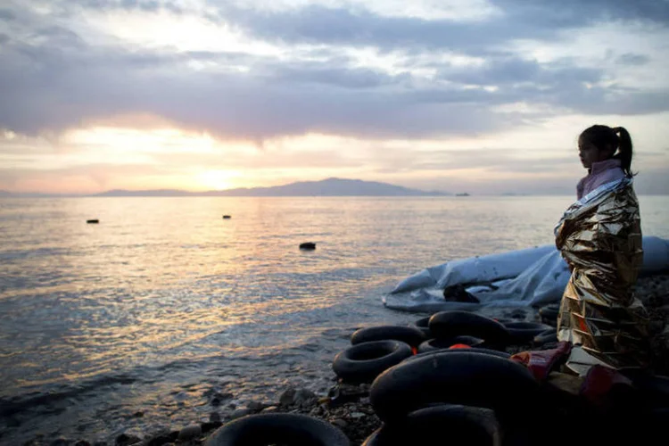 
	Refugiados: a m&atilde;e deu o nome de Gelila, que significa, segundo ela, &quot;do oceano&quot;
 (Alexander Koerner/Getty Images)