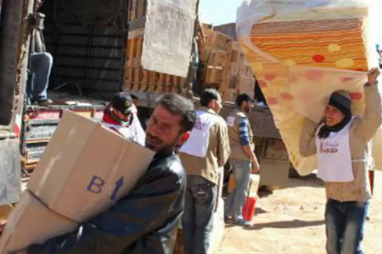 Refugiados na cidade de Arsal, na fronteira do Líbano com a Síria: não há notícias de vítimas (AFP)