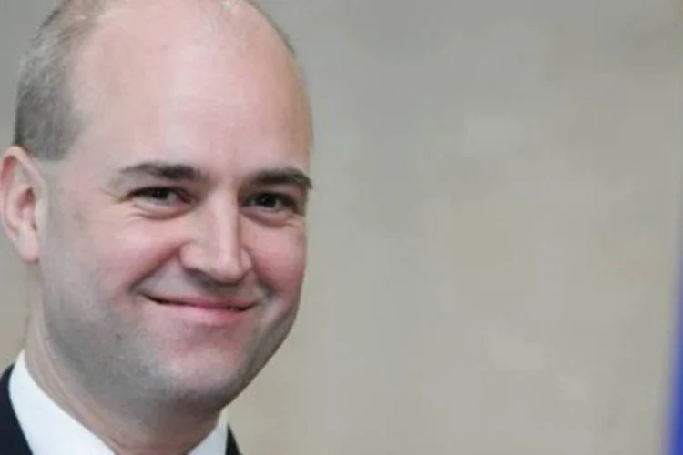 O primeiro-ministro sueco, Fredrik Reinfeld, cujo país não faz parte da União Europeia (Gerard Cerles/AFP)