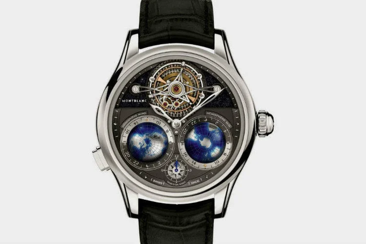
	Montblanc Tourbillon Cylindrique Geosph&egrave;res NightSky Limited Edition &ndash; 18 pieces possui, agora, uma caixa de ouro branco
 (Divulgação/WatchTime Brasil)