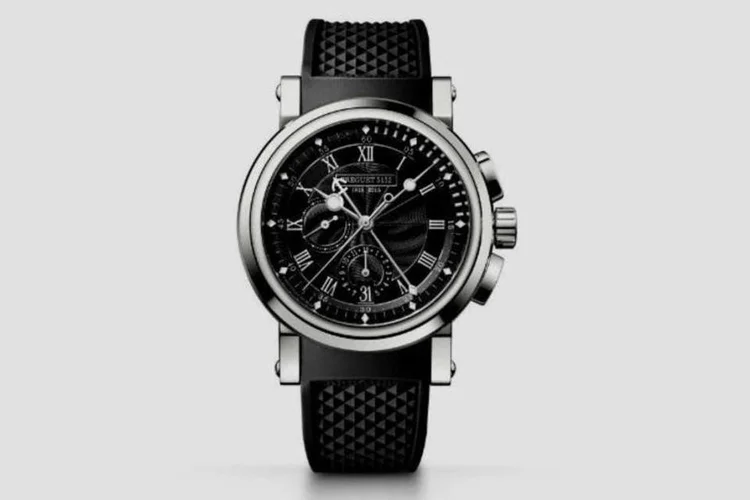 
	Breguet Marine Chronographe Ref. 5823 &ldquo;200 Ans de Marine&rdquo;, elaborado em platina
 (Divulgação/Breguet)