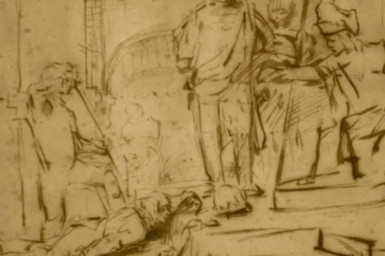 Intitulada "O juízo", a obra foi realizada em 1665 e possui a assinatura do pintor (Reprodução/Linearis Institute)