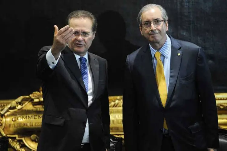 O presidente do Senado, Renan Calheiros e o Presidente da Câmara dos Deputados, Eduardo Cunha (Antonio Cruz/ Agência Brasil)