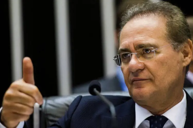 
	Calheiros: Renan tem posi&ccedil;&atilde;o contr&aacute;ria &agrave; da maioria do partido, assim como alguns ministros que ainda permanecem no governo
 (Marcelo Camargo/ Agência Brasil)