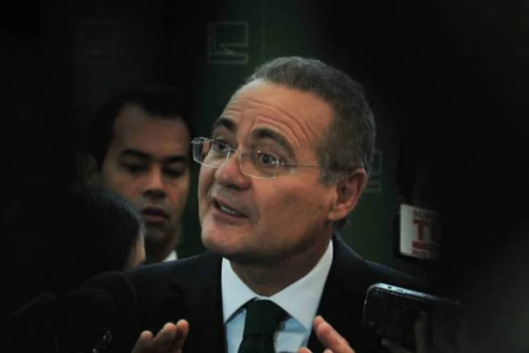 
	Renan Calheiros: senador &eacute; padrinho pol&iacute;tico de S&eacute;rgio Machado, que ocupava a presid&ecirc;ncia da Transpetro
 (Antonio Cruz/Agência Brasil)