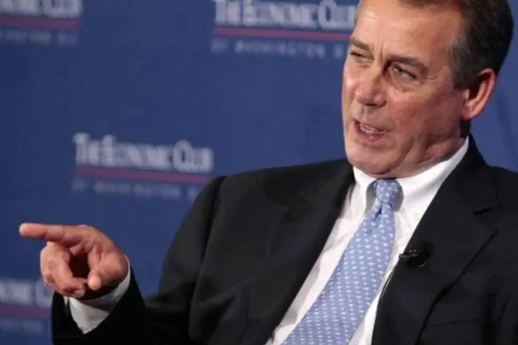 Boehner: "A insistência em aumentar os impostos sobre aqueles que criam empregos e a relutância em adotar as medidas necessárias são os motivos pelos quais o presidente e eu não conseguimos chegar a um acordo" (Chip Somodevilla/Getty Images)