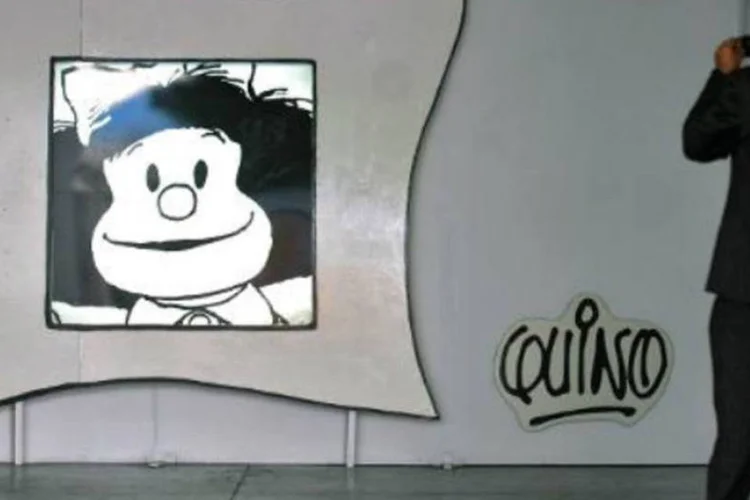 Retrato de Mafalda: "às vezes fico surpreso como algumas tiras desenhadas há mais de 40 anos ainda podem ser aplicadas a questões de hoje", disse Quino (Hector Guerrero/AFP)