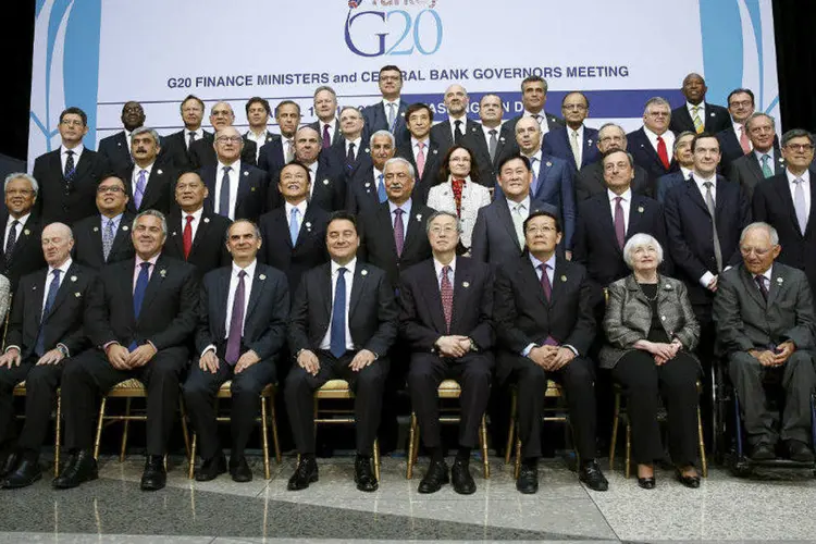 
	Ministros em reuni&atilde;o do G20
 (Gary Cameron)