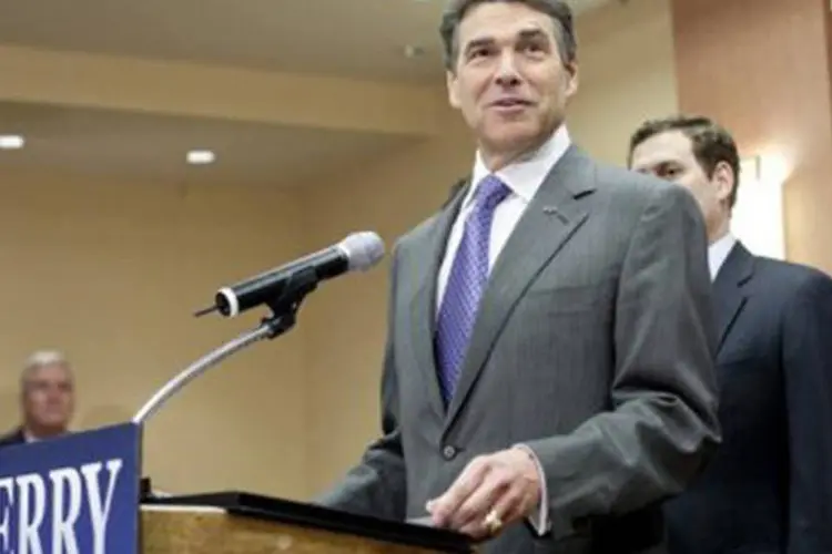 O governador do Texas, Rick Perry: a retirada de Perry deixa somente quatro candidatos republicanos na disputa (Allison Joyce/Getty Images/AFP)