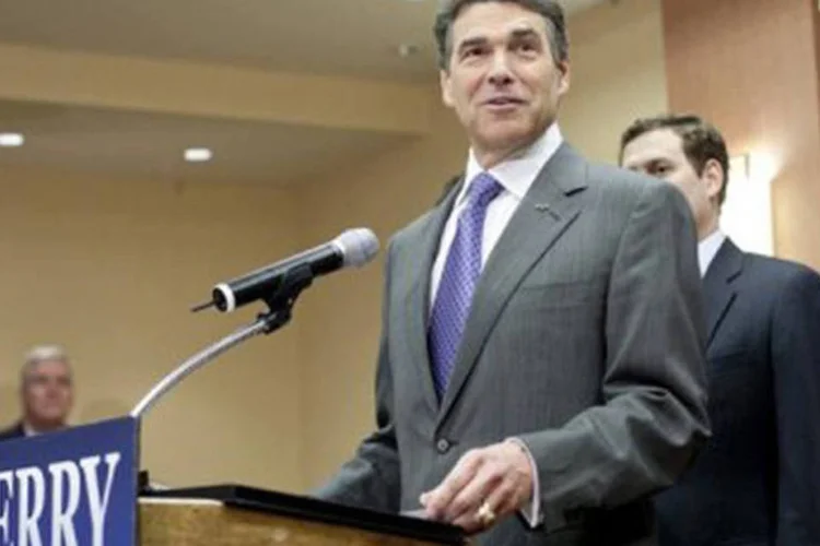 Rick Perry: ele apoiou o senador Ted Cruz nas primárias e chamou Trump de "câncer para o conservadorismo" (Allison Joyce/Getty Images/AFP)