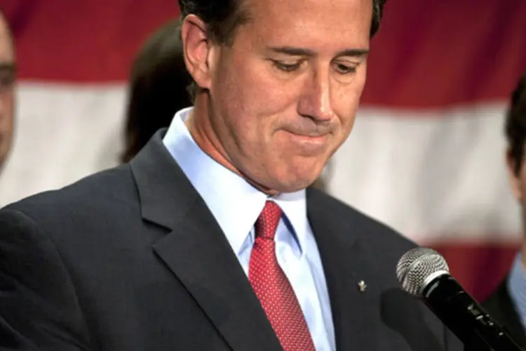 Santorum, de 53 anos, foi o adversário mais difícil para o ex-governador de Massachusetts, Mitt Romney (Jeff Swensen/ Getty Images)