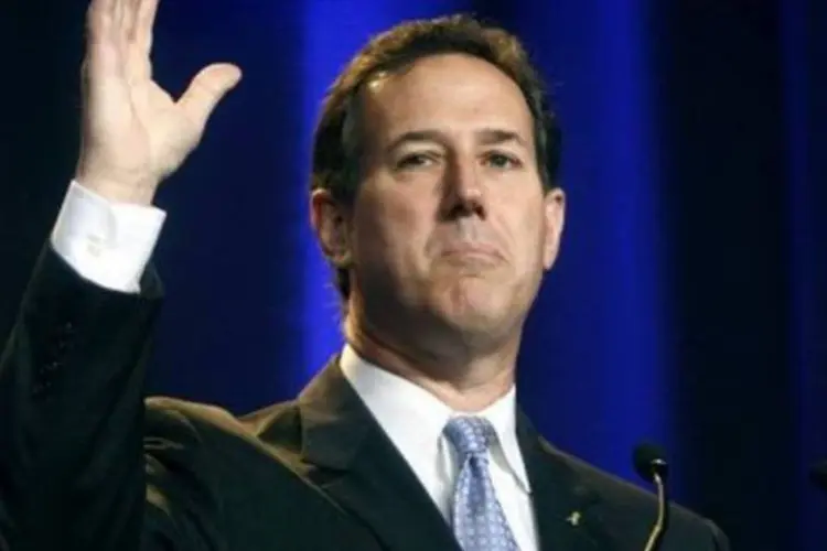 Santorum faz campanha na Pensilvânia (Jessica Kourkounis/Getty Images/AFP)